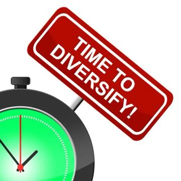 Time to diversify meaning at present and now Stock Illustration