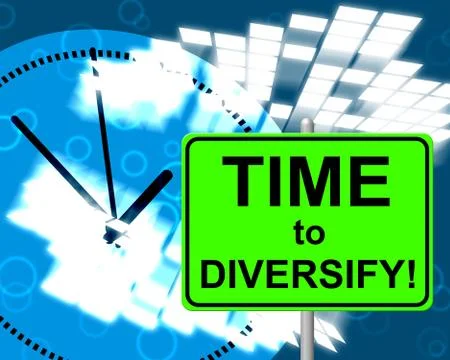 Time to diversify representing at the moment and now Stock Illustration