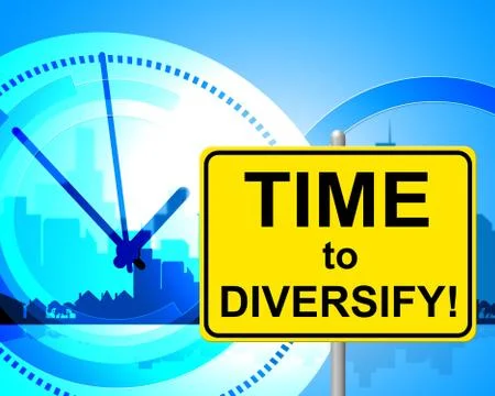 Time to diversify showing at the moment and now Stock Illustration