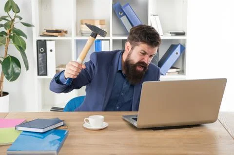 Time does not spare anyone. system fatal problem. office PC gets hanged up Foto stock