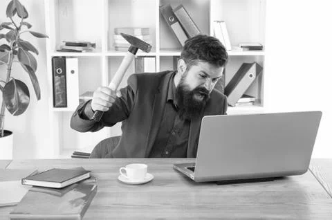 Time does not spare anyone. system fatal problem. office PC gets hanged up Foto stock