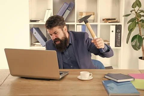Time does not spare anyone. system fatal problem. office PC gets hanged up Foto stock