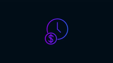 Time dollar line icon animation. Stock Footage 161178494