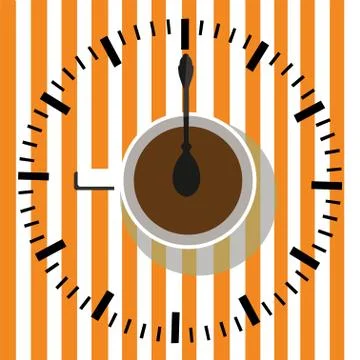 Time to drink coffee. Watch. Illustrazione stock