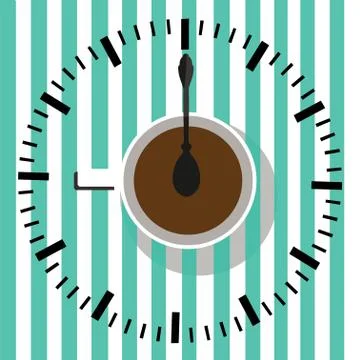 Time to drink coffee. Watch. Stock Illustration