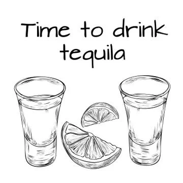 Time to drink tequila Stock Illustration