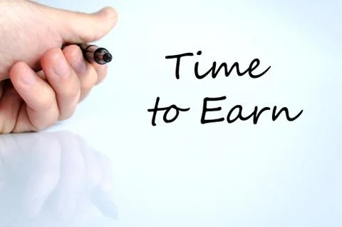 Time to earn text concept Stock Photos