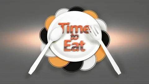 Time to eat, dancing spoon and fork on plate. Stock Footage 103983535