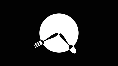 Time to eat. A plate with a clock. White plate with spoon and fork as a watch Stock Footage 168102659