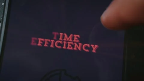 Time Efficiency themed graphic presentation studied on smartphone Stock Footage 289088734