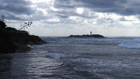TIME ELAPSE LEUCOSYA coast of cilento, salerno - italy Video stock 103635786