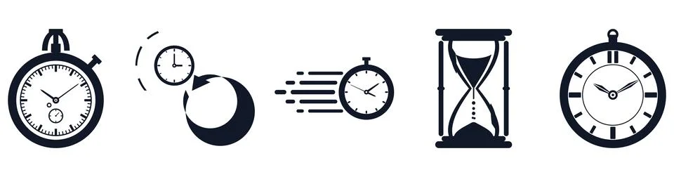 Time Element Flat Vector Design Commercial Visual Graphic Stock Illustration