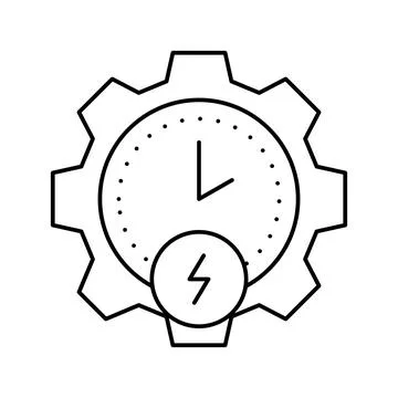 Time of energy saving line icon vector illustration Illustrazione stock