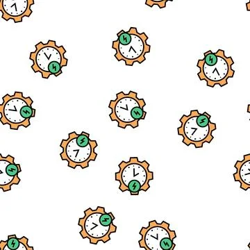 Time of energy saving vector seamless pattern Stock Illustration