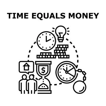 Time equals money concept vector illustration Stock Illustration