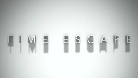 Time Escape 3D title animation with shadows on a white background Stock Footage 296689595
