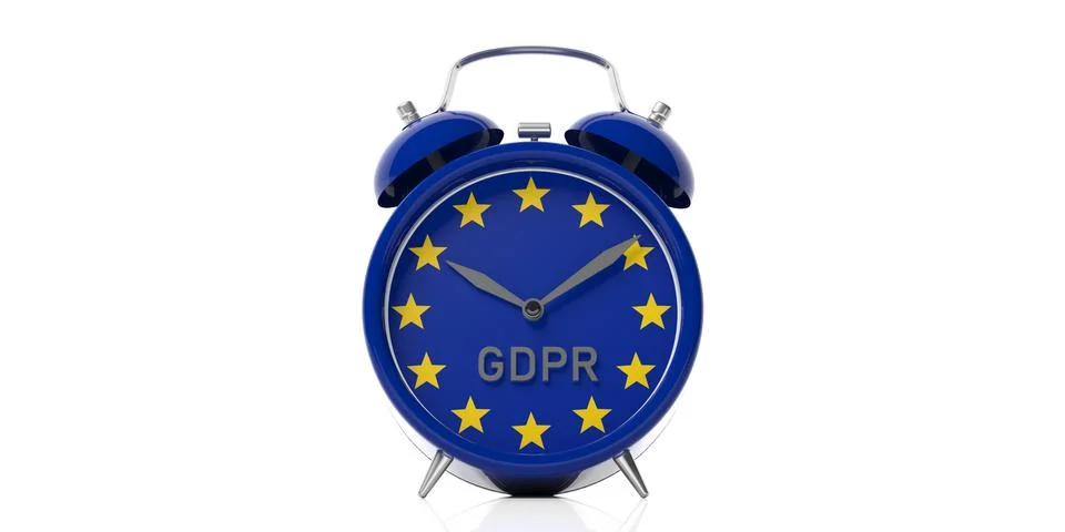 Time for EU General Data Protection Regulation. GDPR and European Union flag Stock Illustration