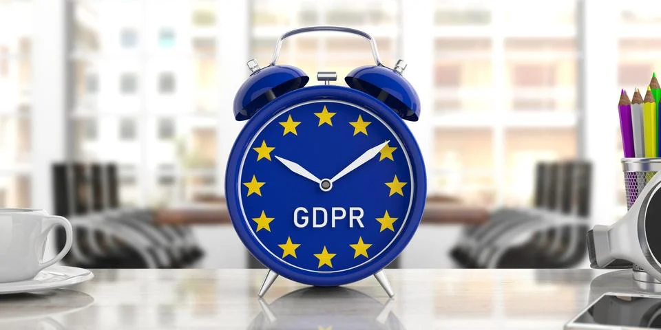 Time for EU General Data Protection Regulation. GDPR and European Union flag 스톡 일러스트