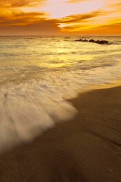 Time exposure of waves Stock Photos