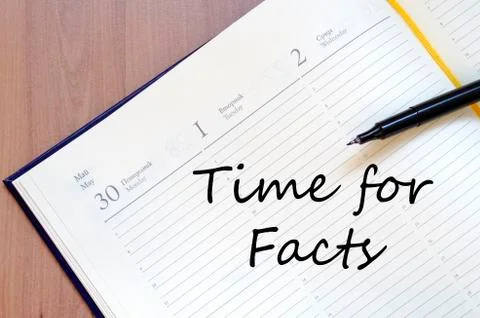 Time for facts text concept Stock Photos