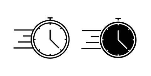 Time fast icon symbol. Vector illustration pack in black color. Stock Illustration