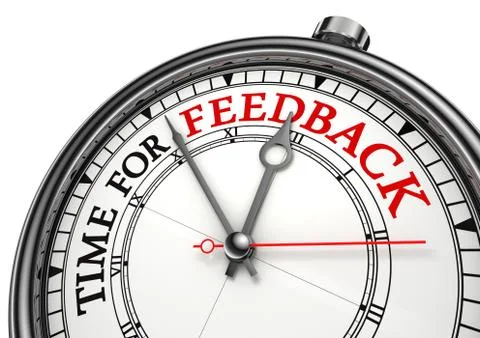 Time for feedback concept clock Stock Illustration