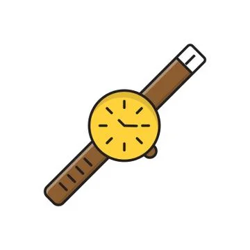 Time flat color icon Illustrazione stock