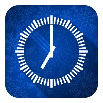 Time flat icon, christmas button, clock sign. Stock Illustration