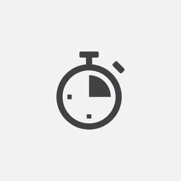 Time flat icon, stopwatch logo icon vector Illustrazione stock