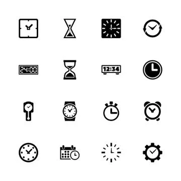 Time - Flat Vector Icons Illustrazione stock