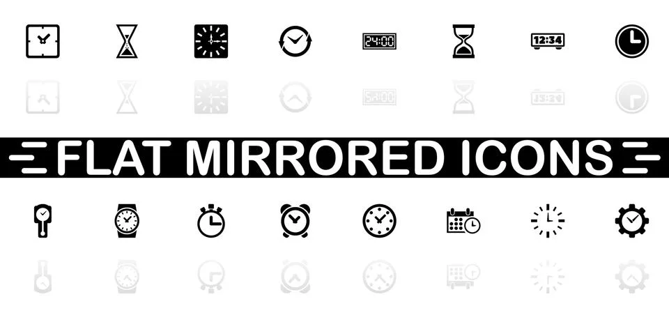 Time - Flat Vector Icons Stock Illustration