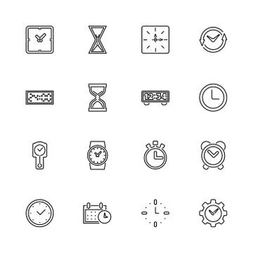 Time - Flat Vector Icons Stock Illustration