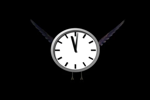 Time flies on an alpha channel Stock Footage 98092