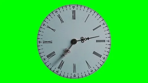 Time flies and the clock quickly spinning on green background Stock Footage 82465093
