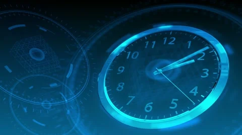 Time Flies - Hi-tech Clock 58 (HD) Stock Footage 11358776