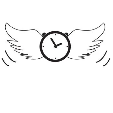 Time flies icon on white background. flat style. time sign. Illustrazione stock