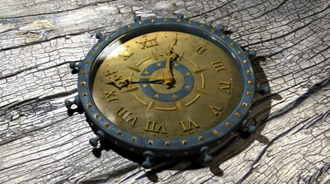 Time Flies - Time Lapse Old Clock 12 (HD) Stock Footage 1231174