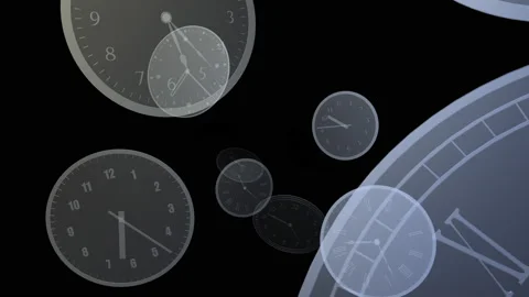 Time flow Clock Analog Background Flying A2 Video stock 186069903