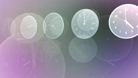Time flow Clock Analog Line C3 Stock Footage 197091630