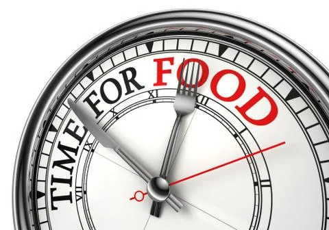 Time for food concept clock closeup Stock Illustration
