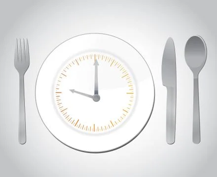 Time for food concept illustration Stock Illustration