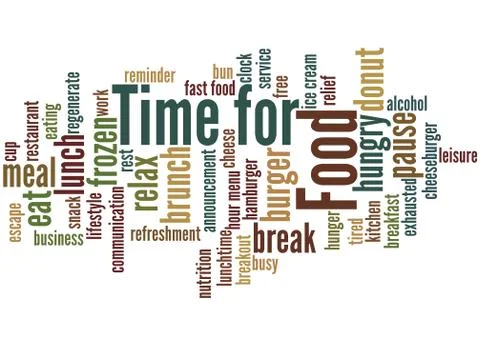 Time for Food, word cloud concept Ilustração Stock