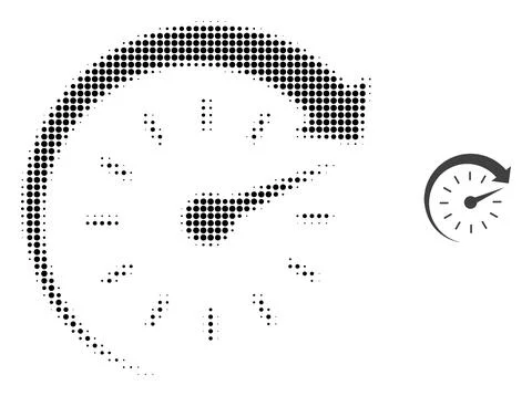 Time Forward Halftone Dot Icon Stock Illustration