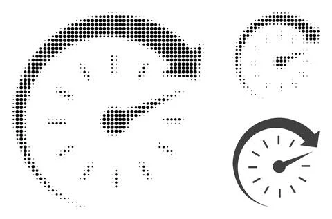 Time Forward Halftone Dotted Icon Stock Illustration
