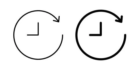Time forward icon. Style is flat and line symbol Stock Illustration