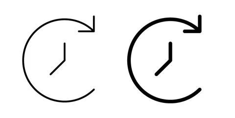 Time forward icon symbol, outline icons Stock Illustration