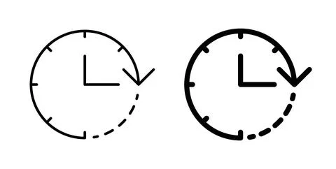 Time forward icon symbol. Vector illustration pack in black color. Stock Illustration