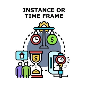 Time frame and instance conceptual illustration Stock Illustration