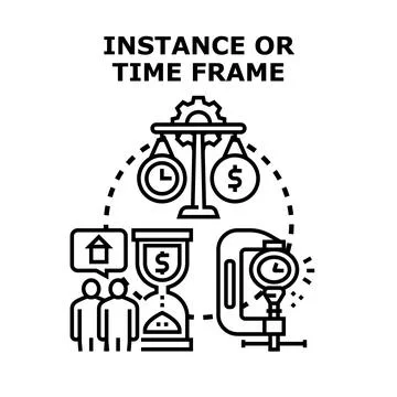 Time frame and instance conceptual illustration Stock Illustration