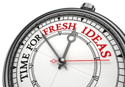 Time for fresh ideas concept clock Stock Illustration